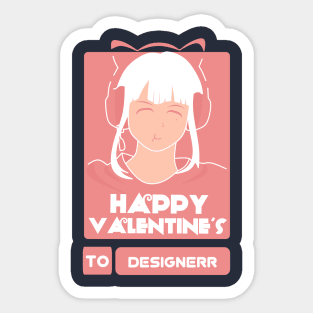 Girls in Happy Valentines Day to Designerr Sticker